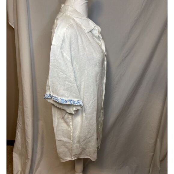 Robert Graham Highland White Short Sleeve Button Down Shirt Men Collar Designer - Picture 3 of 9